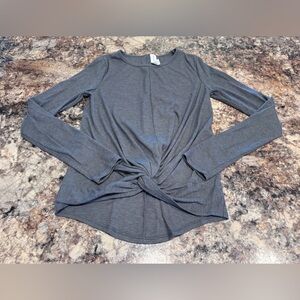 All in Motion Charcoal Long Sleeve Twist Top